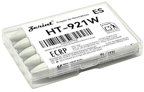 ZERINT HT-921W Marcadores de Tiza para Neumáticos de 5 Piezas (Blanco),Bolígrafo para Neumáticos Blanco