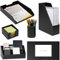 XNONE Set di 6 organizer da scrivania in pelle PU, include blocco per scrivere, vassoio per lettere, porta cartelle e portariviste, portapenne, porta appunti, porta biglietti da visita, regalo per