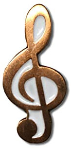 GBJUK Anstecknadel mit Notenschlüssel, Kupfer, mit Schmetterlingsverschluss, Metall