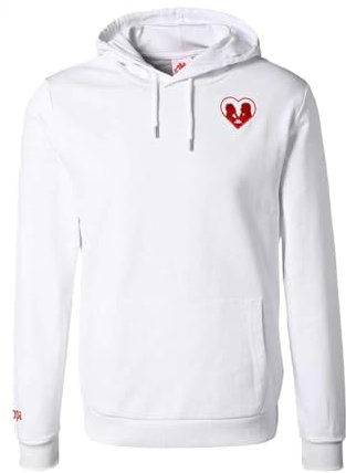 Kappa Authentic Lorens, Felpa Uomo, Bianco/Rosso, L