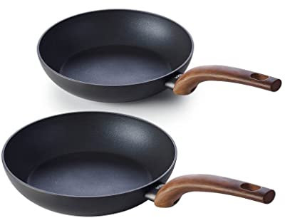 Beka Yakuro Set de Poêles 24 cm + 28 cm - Poêles antiadhésives qualitatives - Batterie de cuisine à induction avec manche isolante - Poêles à frire en fonte aluminium compatibles avec tous feux