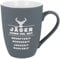 Spruchreif | Soft-Touch Tasse Grau Jäger haben viel Zeit... – Beidseitig gravierte Tasse mit Jagd-Motiv | Lustiges Geschenk für Jäger & Naturfreunde