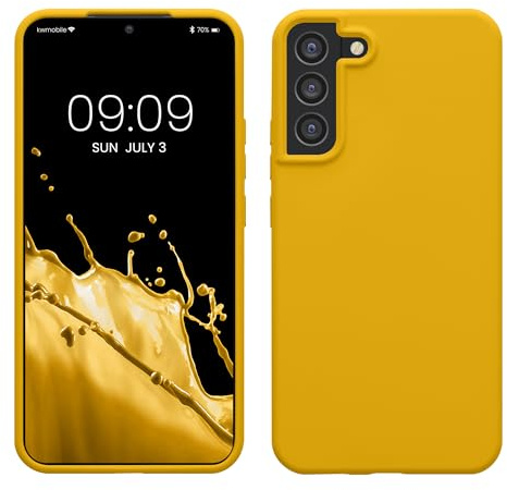 kwmobile Case for Samsung Galaxy S22 Plus Case - Soft Cover - Shockproof Silicone - Wireless Charging Radiant Yellow