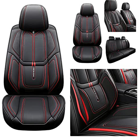 YOUFOX Kompatibel mit Autositzbezügen Universal Full Set Zubehör für Audi A3/A4 B8/A4 B6/A3 8P/A5/A4 B7/A4/A6 C6/Q5/A6/A6 C7/A6 C5/Q7/A3 8V/A1 A7/A 8/Q2/Q3/A4L/A6L/A8L, Schwarz