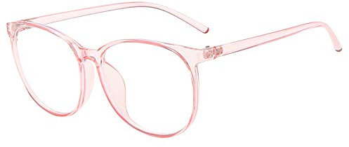 Generic Occhiali Protettivi per Bambini e Adulti, Filtro Luce Blu, Senza Vista, Occhiali da Gioco, Rosa, Ovali, Taglia Unica