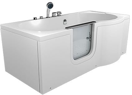 AcquaVapore Sitzbadewanne Senioren Wanne Sitzwanne mit Tür S12-EH-AIR-L 170x85cm