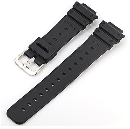 WAHRE Geeignete Passform for Casio-Uhren-Armband, Silikon-Gummibänder, EF, Ersatz for Elektronische Armbanduhren, Sportuhrenarmbänder GW-M5610(Black Silver)