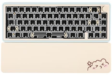 EPOMAKER CIDOO Nebula 65% Mechanical Keyboard Kit with Wrist Rest, VIA Programmable Wireless Barebones Kit, Pre-assembled,Bluetooth/2.4Ghz /Type-C,NKRO, with FR4 Plate, for Win/Mac (Blue)
