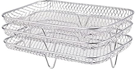 GLEAVI Set Di Griglie Per Essiccazione Per Friggitrice Ad Aria 3 in 1 Grigliatura E Cottura A Vapore in Acciaio Inossidabile