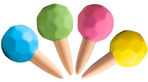 Joyeee Ollas Terre Cuite à Planter, 4 Pièces Cône en Argile d’arrosage, Arrosage Automatique et Ecologique pour Plante d'Intérieur et d'Extérieur, Système d'Irrigation Naturel, 90 ML chacun