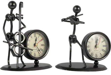 Zerodeko 2stücke Uhr Ornament Kreative Tischdeko Handwerk Für Büro Und Zuhause Für Und Familie Batterie