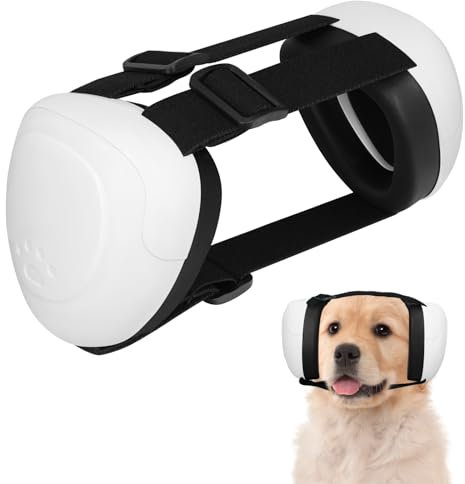 BERGWERK Hunde Ohrschützer für Gehörschutz, 29dB NRR Hundeohrschützer für Lärmschutz Noise Cancelling Kopfhörer (Weiß-S)
