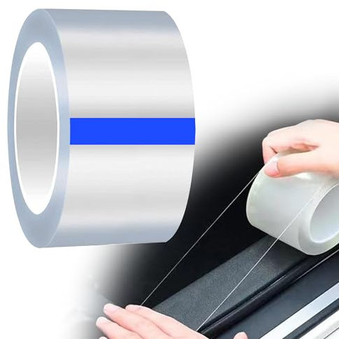 Protection Seuil de Porte Voiture, Transparent Protection Porte Voiture 5CMx10M Universel Film de Protection Seuil de Porte Voiture pour Voiture Vélo Moto, 1 Pièces