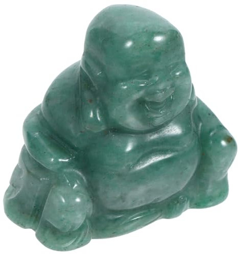 IMIKEYA Heilkristall Lachende Buddha-Statue Jade-Buddha-Figur Mönchsstatuen Mini-Glücksbringer Maitreya-Buddha Feng-Shui-Reichtum Ornament Für Auto-Armaturenbrett-
