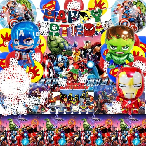 Avenge Compleanno Supereroi: Palloncini, Stoviglie, Sfondo, Piatti e Set Tavola