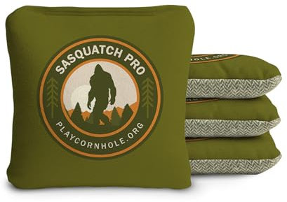 ACA Synergy Soft Professional Cornhole Bags Dual Sided Regulation 6x6 Set of 4 Sasquatch Pro Green