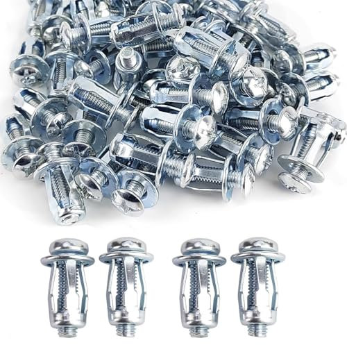 QZKJQDD Lot de 20 chevilles M4 x 20, ancrages en métal pour cavité, plaques de plâtre, chevilles à expansion, pour l'aménagement intérieur et la fixation des murs creux et placoplâtre