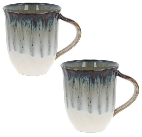 Lesser & Pavey Elements Reactive Glaze Mugs Set of 2 for Home & Kitchen | Newly Designed Mugs for Tea & Coffee | Lovely Cup for Mens Gifts & Birthday Gifts for Women