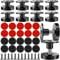 Bohoray 10PCS Adjustable Furniture Feet, 20-45mm Adjustable Feet for Furniture, Screwed or Self-Adhesive Adjustable Furniture Legs, Adjustable Feet for Cabinet, Chair, Table, Sofa （Black）