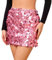 JasGood Pailettenrock für Damen Glitzer Rock Kurz Damen Sexy Minirock Hüftrock mit Elastische Taille Skirt für Party Rave Outfit Karneval Silvester,Rosarot,M