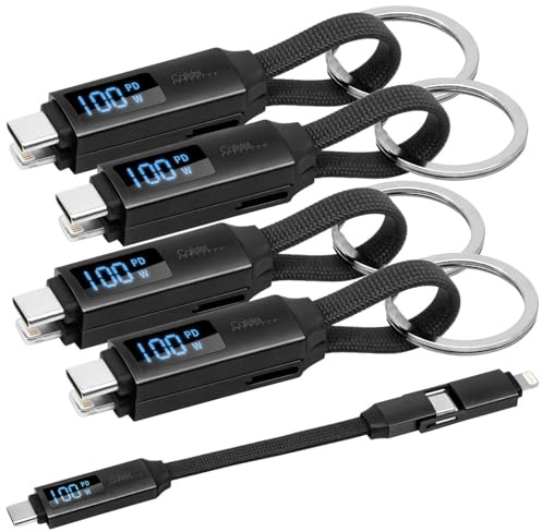 Callstel USB C OTG Cables: 4er-Set 3in1-Daten- & Schnellladekabel, 100Watt,PD,OTG,USB-C,Lightning (Datenkabel Schnell-Ladekabel, Schnellladekabel Typ 100w)