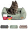 HS-Hundebett® Kuschelbett Deluxe Cord S (60x75cm) – Orthopädisches Hundebett mit Memory Foam & Anti-Rutsch – Waschbar – Grün – Made in DE