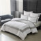 Tokokimo White Double Duvet Cover Set Hotel Quality Bedding Grey Striped Double Duvet Set Ultra-Soft Brushed Polyester (1x Quilt Cover, 2x Pillowcases) Grey Duvet Cover 200x200 cm