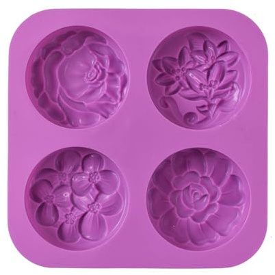 1 Pcs Flower Jelly Mould Silicone Soap Moulds, Homemade Soap Mould, Muffin, Pudding, Jelly, Brownie and Cheesecake, Nonstick & BPA Free,Soap Making