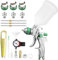 HVLP Pistolet à peinture HVLP avec régulateur d'air 1,4/1,7/2 mm pour peinture de voiture et maison, meubles, clôture (vert)