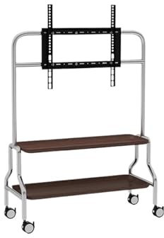 UIHMSWYAL TV-Bodenständer aus Edelstahl for Wohnzimmer und Schlafzimmer, Abnehmbarer 40-80-Zoll-TV-Ständer mit um 360° beweglichen Riemenscheiben(Double Layer)