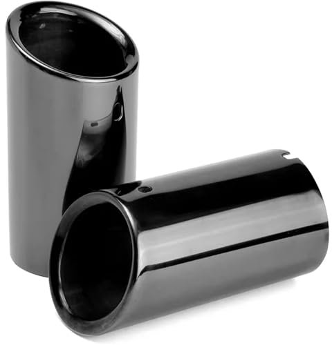 Auspuffblende Für A1 Für A3 Für A4 Für A6 Für Q3 Für Q5 Für Q7 Edelstahl-Auto-Auspuffblende Endrohrblende 2 Stück Auspuffschalldämpferspitzen Auspuffendrohr(Q*3 Black)