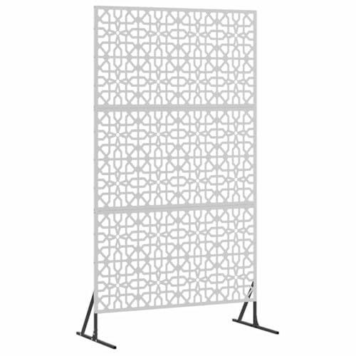 vidaXL Sichtschutz 100 x 50 x 180 cm Verzinkter Stahl Silber | Robuste, feuerverzinkte Stahlkonstruktion, die lange hält, Stylishes florales Gittermuster,
