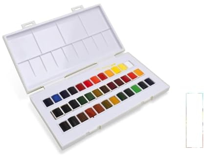 Sennelier Aquarelle Boîte de voyage en Plastique, 30 + 6 couleur et 1 carte