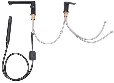 Juego de ducha para la bañera, juego de ducha con ducha de mano, sistema de ducha de lluvia, grifo de ducha, para hoteles, centros de baño, piscinas, gimnasios (negro)