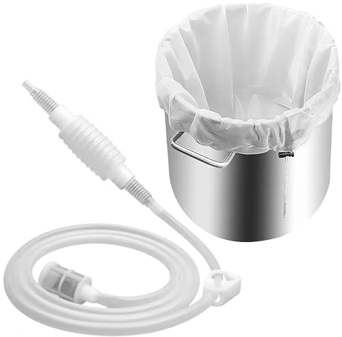 Wine Making Equipment Set with Siphon Pump and Mesh Straining Bag, Nut Milk | Mesh Bag for Fruit Filtering, Cheese Cloths for Straining, Jelly Bags for Jam Making, Nut Milk, Cider, Juice and Homebrew.