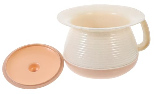 Happyyami Pot de Chambre Mariage en Plastique Portable avec Couvercle Étanche, Urinoir Crachoir Domestique Maison Voyage