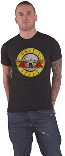 Guns N Roses Unisex Classic Logo Short Sleeve T-Shirt, Black, Small
