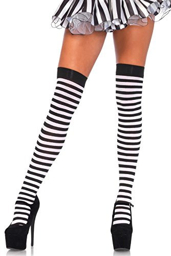 Basso Nylon, motivo a righe, colore: bicolore nero/bianco, Taglia Unica Modello 6005 Donna