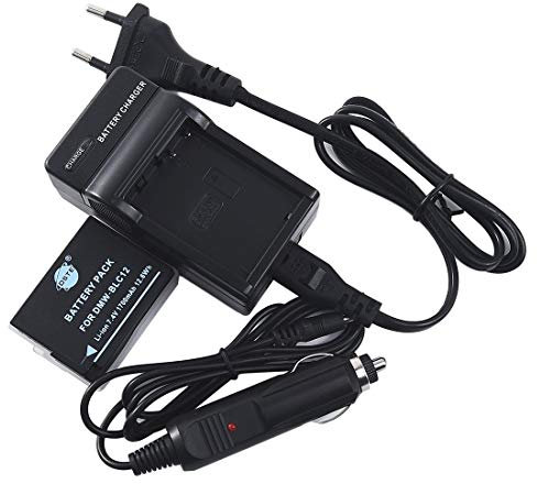 DSTE Rechange Batterie et DC114E Voyage Chargeur Compatible pour Panasonic DMW-BLC12 Lumix DMC-G7 DMC-GH2 DMC-FZ1000 DMC-FZ2500 DMC-FZ2000 V-LUX4 Leica Q como DMW-BLC12E DMW-BLC12PP Sigma BP-51