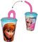 alles-meine.de GmbH Trinkbecher mit Strohhalm - Frozen - die Eiskönigin - incl. Name - für Kinder - Kunststoff Kunststoffbecher - Becher Deckel abnehmbar & mit Insekten Schut..
