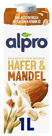 Alpro Hafer-Mandeldrink – Vegan und milchfrei – Von Natur aus laktosefrei – 1 x 1 l