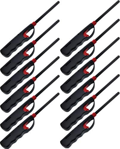 12 Pack - VIP Home Essentials Handi Flame BBQ Grill Click Stick Lighter Refillable Candle Fireplace Kitchen Stove Wind Resitent Long Stem