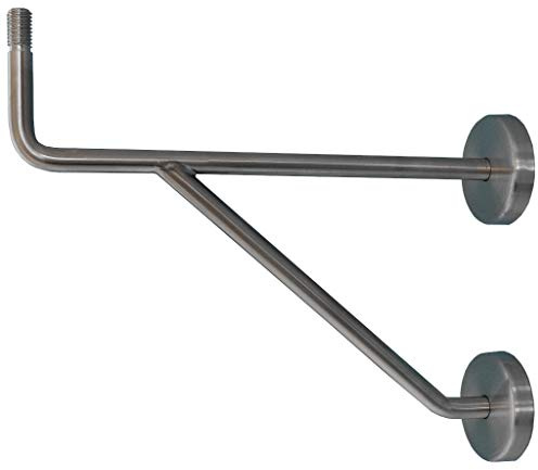 TIBU Handlaufhalter Modell O Ballettstangenhalter Edelstahl gewinkelt mit Holzgewinde