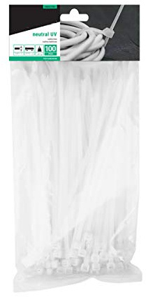 Bradas TS1136300N Kabelbinder transparent 100 Stück - Kabelbinder (transparent, 1 Kopf), CE, PAHs, 30 cm, 3,6 mm, 100 Stück (s)