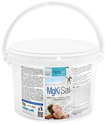 HYDROSAL MgKi Sal 3 kg - Magnesio - Kalium - Hyoddiode für Pool und Idromassage (Jacuzzi,Teuco,Dimhora,Intex,Bestway,ECC.) granulare Wärmelösung - Sofortiger Versand
