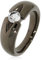 XEN Ring mit 5 mm Bergkristall ca. 0,50 ct. Black Rhodium 56 (17.8)