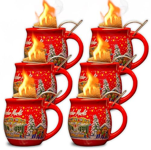Feuerzangentasse 6er im Karton, Rot/Historischer Markt - für Feuerzangenbowle