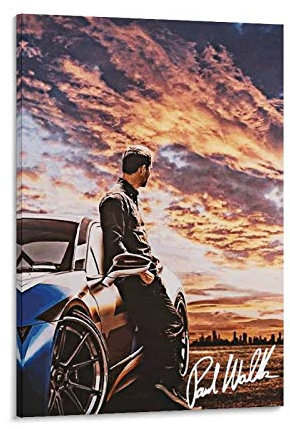 LIANGBO Paul Walker Fast and Furious Poster dekorative Malerei Leinwand Wandkunst Wohnzimmer Poster Schlafzimmer Malerei 12x18inch(30x45cm)