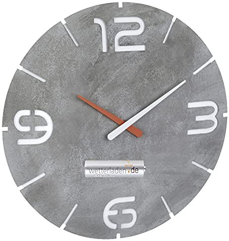 TFA Dostmann 60.3536 Contour Design Funk-Wanduhr (Beton-Optik mit Batterie)