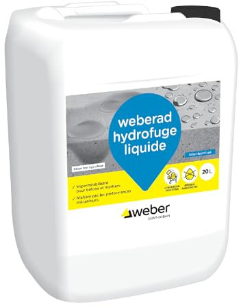 WEBER Hydrofuge liquide pour imperméabilisation des mortiers et bétons, 20L, WEBERAD HYDROFUGE